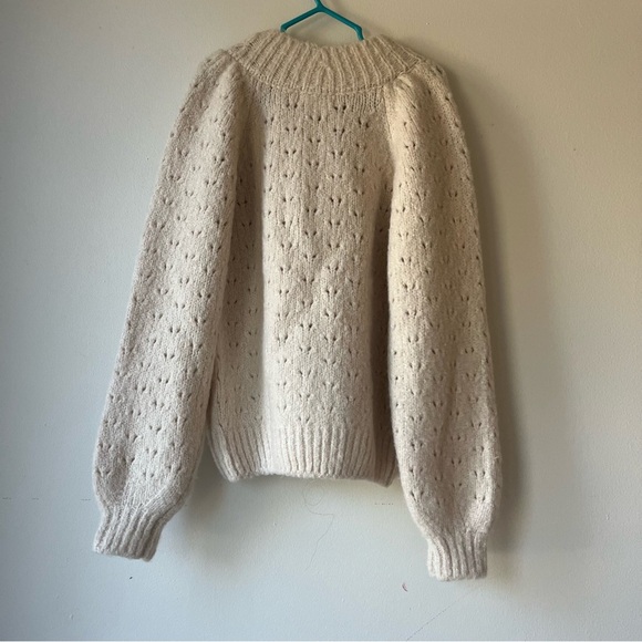 Rylee + Cru Girls Knit Cardigan Sweater 8-9Y Cream Button Front Wool Blend - Picture 9 of 11